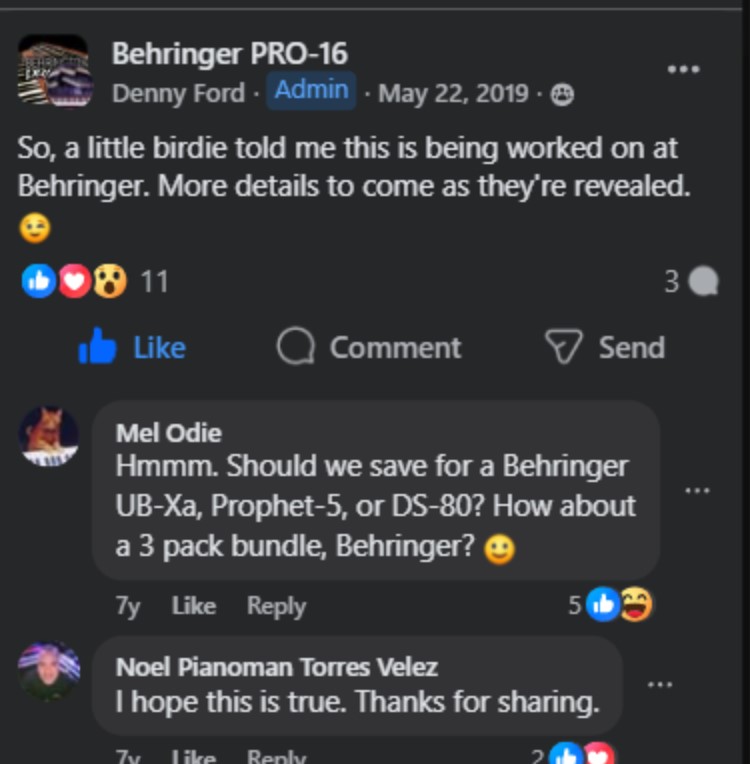 Behringer Pro-16 Synthesizer Leak