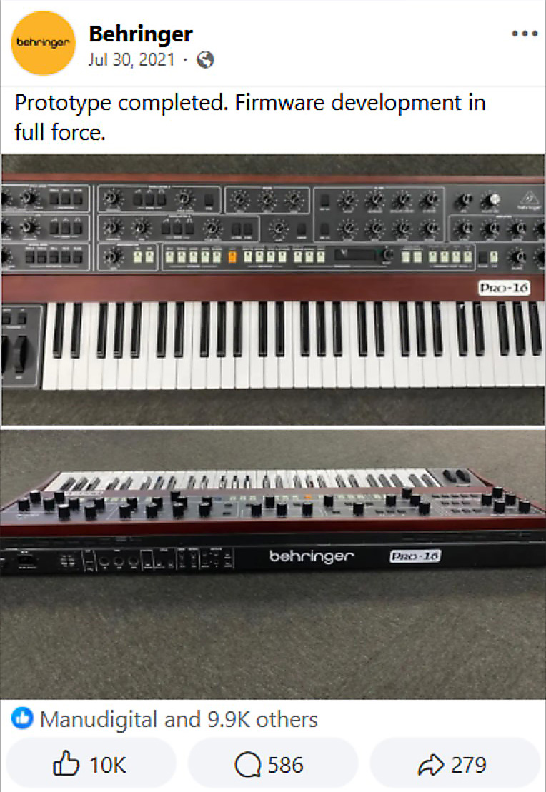 Behringer Pro-16 Synthesizer Announced